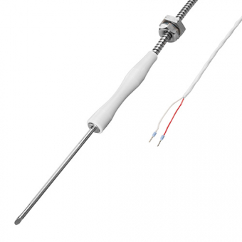 Penetration temperature probe 1xPt100/B/2 with slanted penetration tip, NL 100 